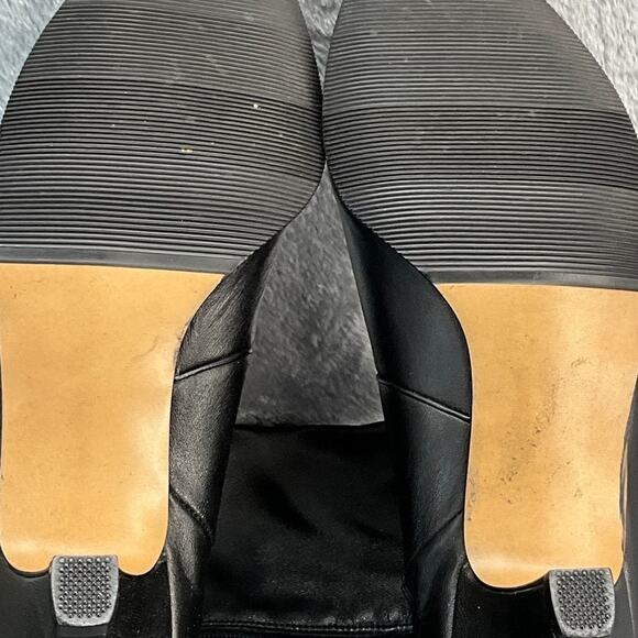 Joyce Vintage Black Leather Heeled Point Toe Tall Western Riding Boot Women 6M - Picture 8 of 8